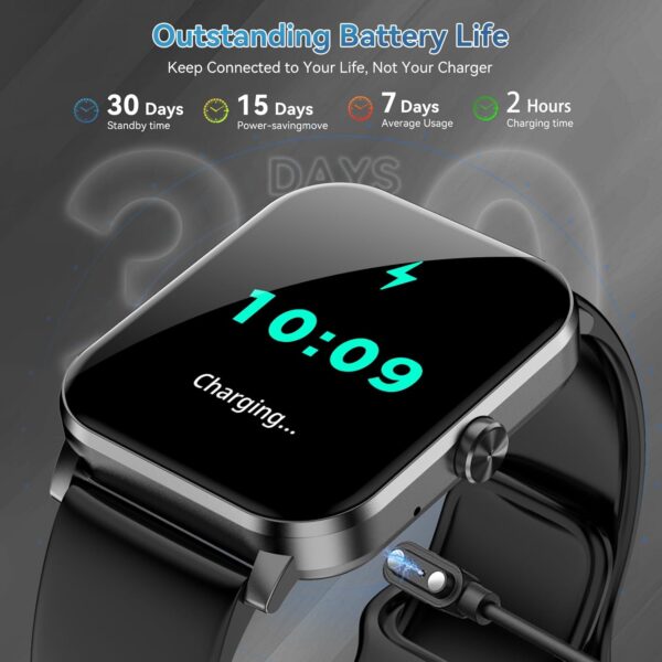 Smart Watch 1.85'' HD for Men Women, Bluetooth Call, Fitness Tracker, Heart Rate, IP68, Android iOS - Image 3