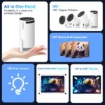 Transpeed Android 11 Wifi6 260ANSI Projector AllwinnerH713 1280*720P 4K Projector - Image 2