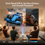 XGODY Portable Gimbal 3S 12000LM 4K Projector 2.4G/5G WiFi Bluetooth 5.4 Android 11 Mini Home Theater Portable projector