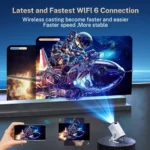 Mini Projector 1080P 4K Support with WiFi 6 & Bluetooth 5.4 Built-in Apps TV Android 11 Auto Keystone Outdoor Portable Beamer - Image 3