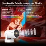 XGODY Portable Gimbal 3S 12000LM 4K Projector 2.4G/5G WiFi Bluetooth 5.4 Android 11 Mini Home Theater Portable projector - Image 3