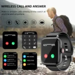 Smart Watch For Men Women 1.83Inch Full Touch Display BT Call Sports Monitoring SmartWatch - Image 2